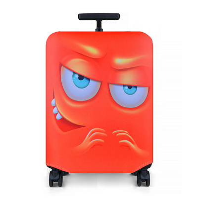 Чехол на чемодан S "Эмоции" оранж.