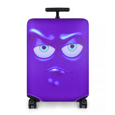 Чехол на чемодан S "Эмоции" фиолет.